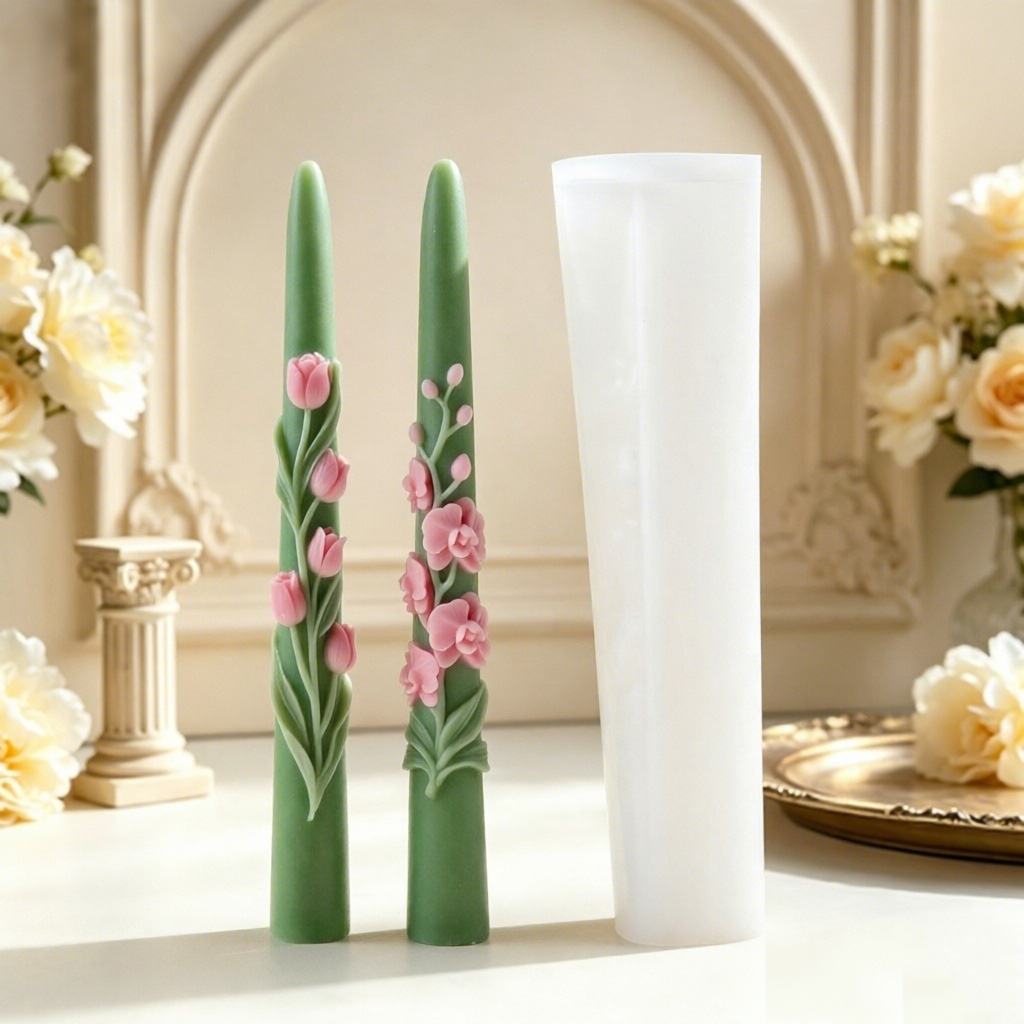 Candle Making Factory - Long Pole Flower Taper Candle Silicone