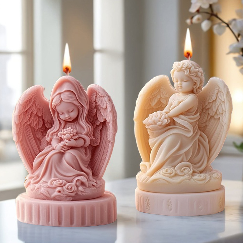 Candle Making Thermometer - 3D cute couple angel candle mold,