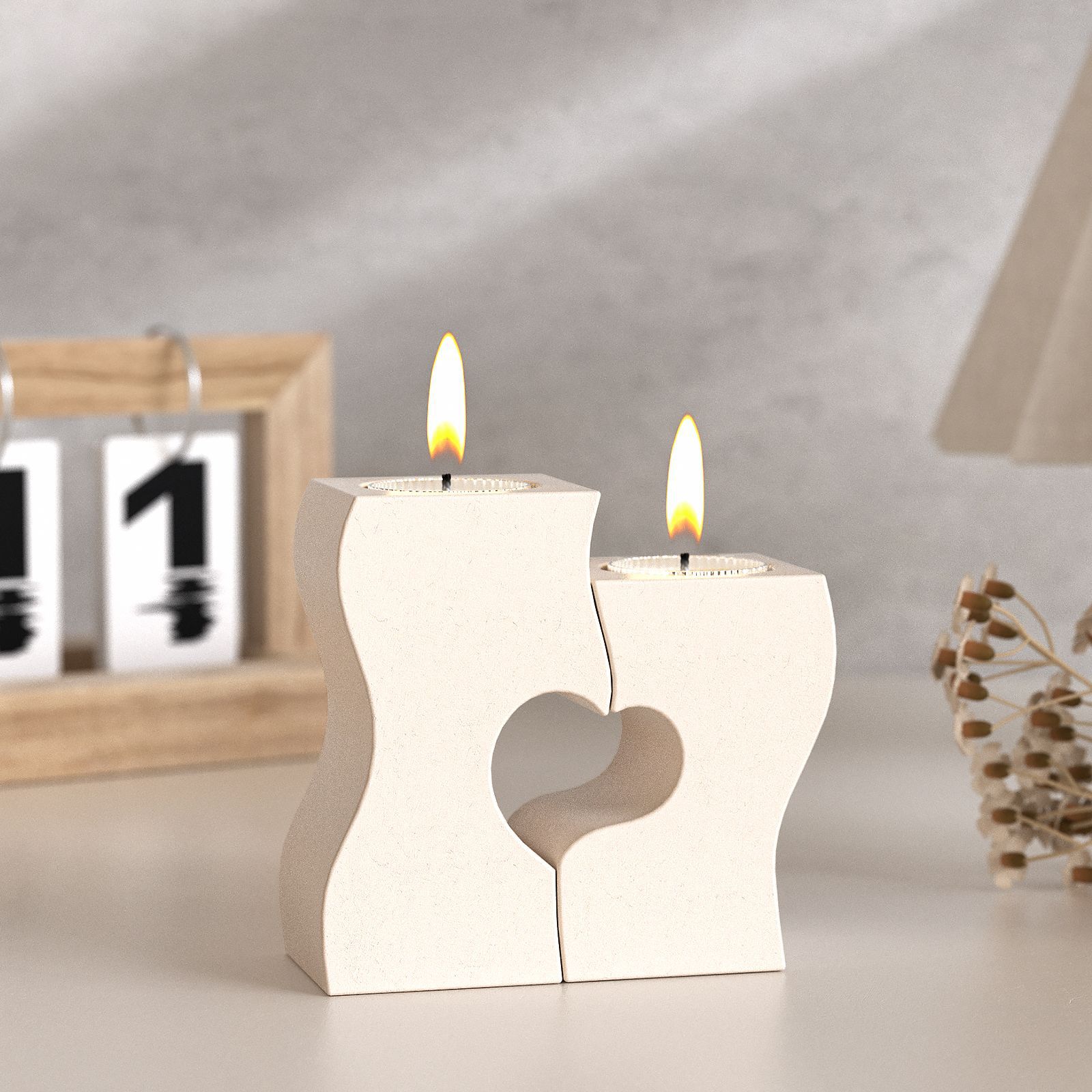 Candle Making Factory - S Heart Candlestick Silicone Molds DIY