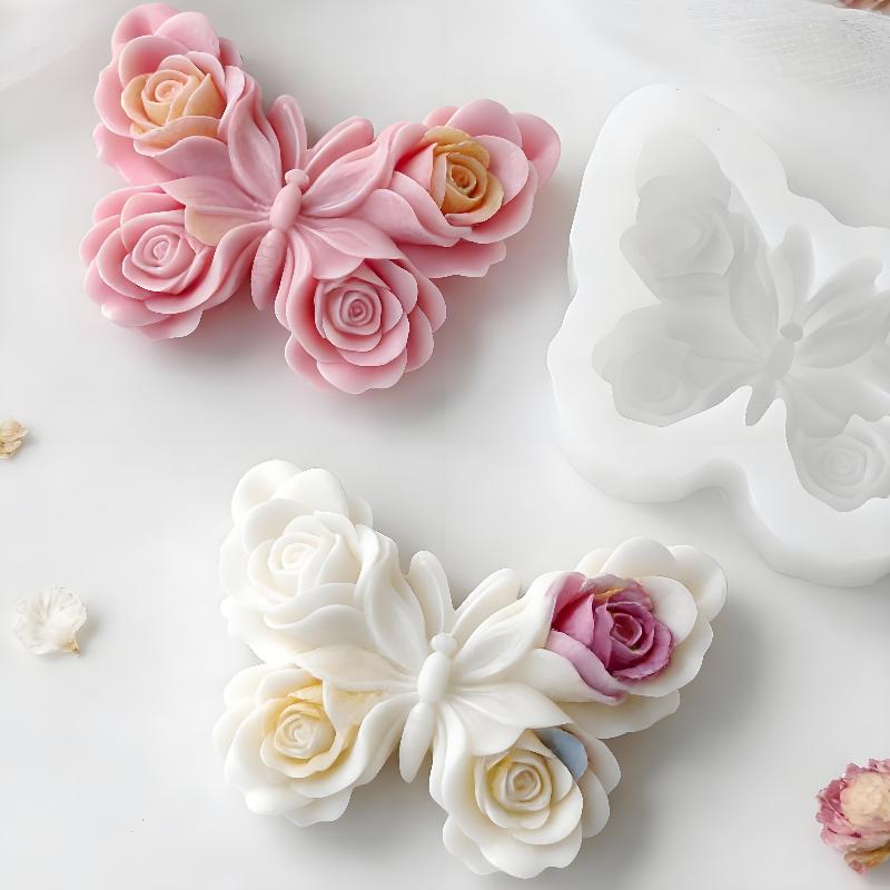 Candle Making Supplies - DIY Rose Butterfly Form Silicone Mold