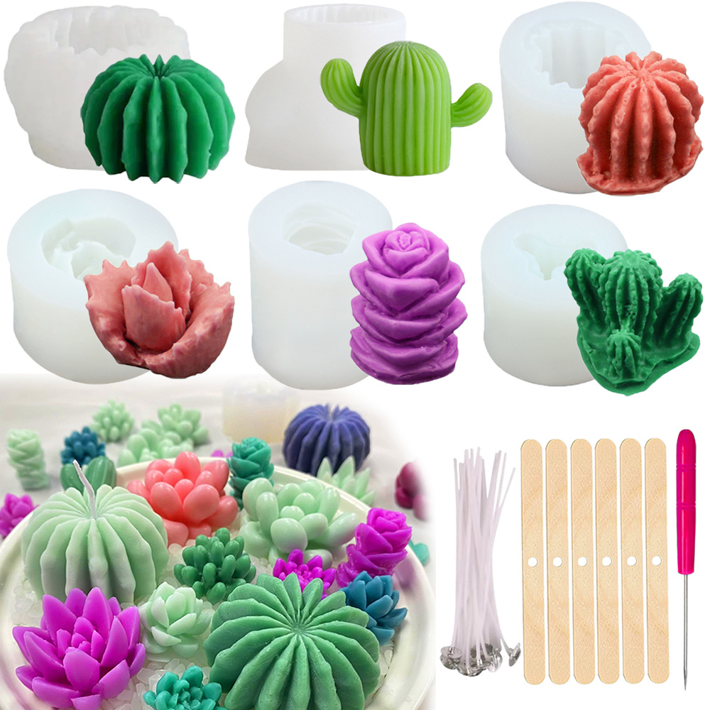 Candle Making Reno - 6pcs Succulent Silicone Candle Molds 3D