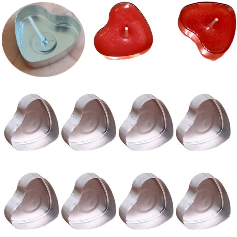 100 Sets Heart shaped Empty Al - đánh giá và giá Candle Making Kits