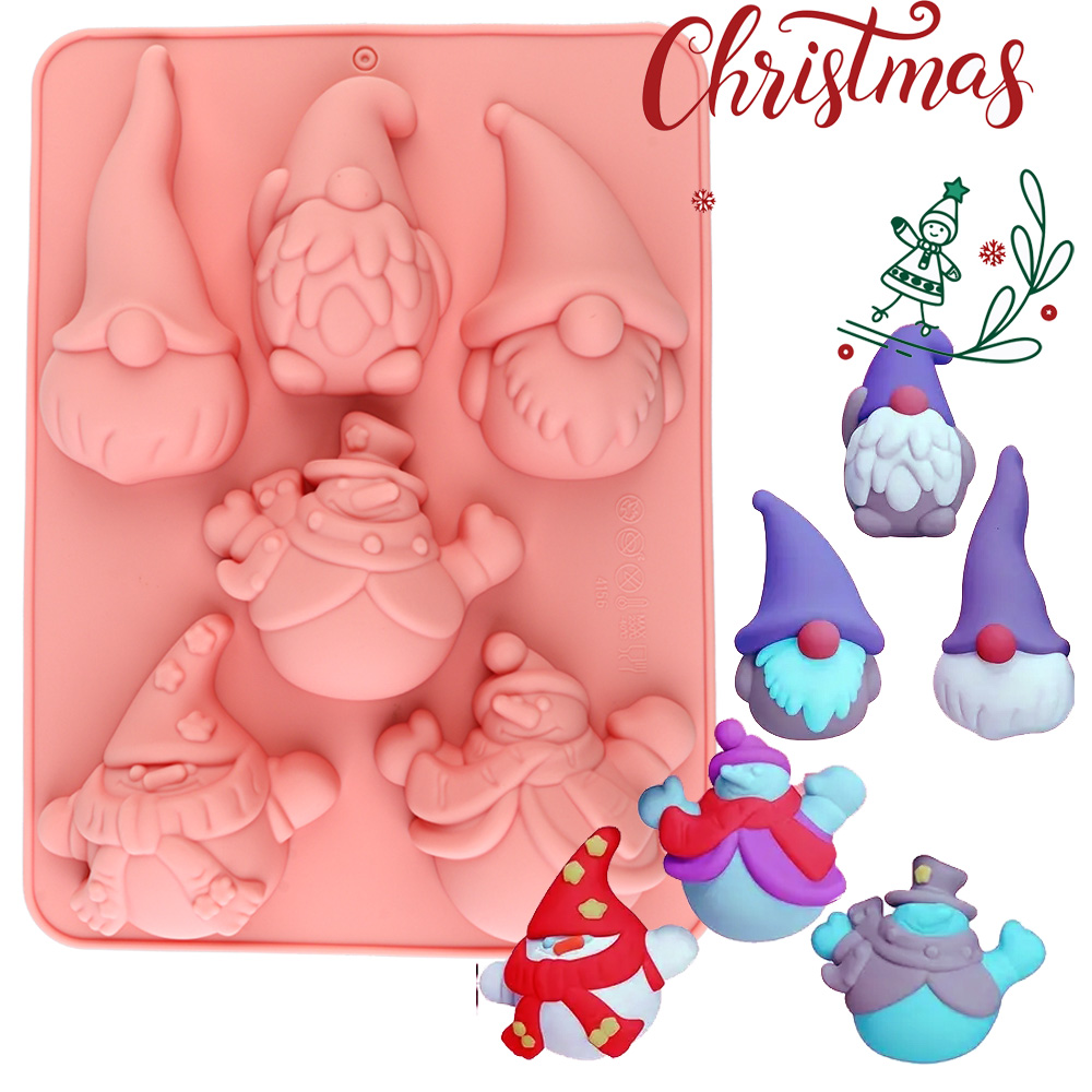 6-Cavity Christmas Gnome Cake  - đánh giá và giá Candle Making Factory