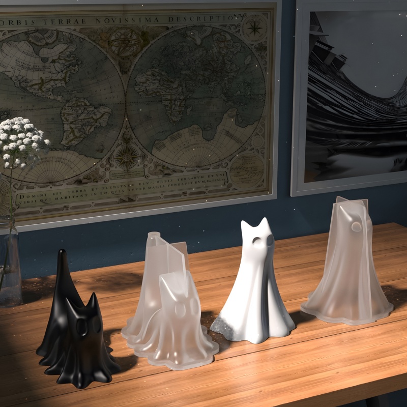 Ghost Cat Halloween Desktop Or - đánh giá và giá Candle Making Factory