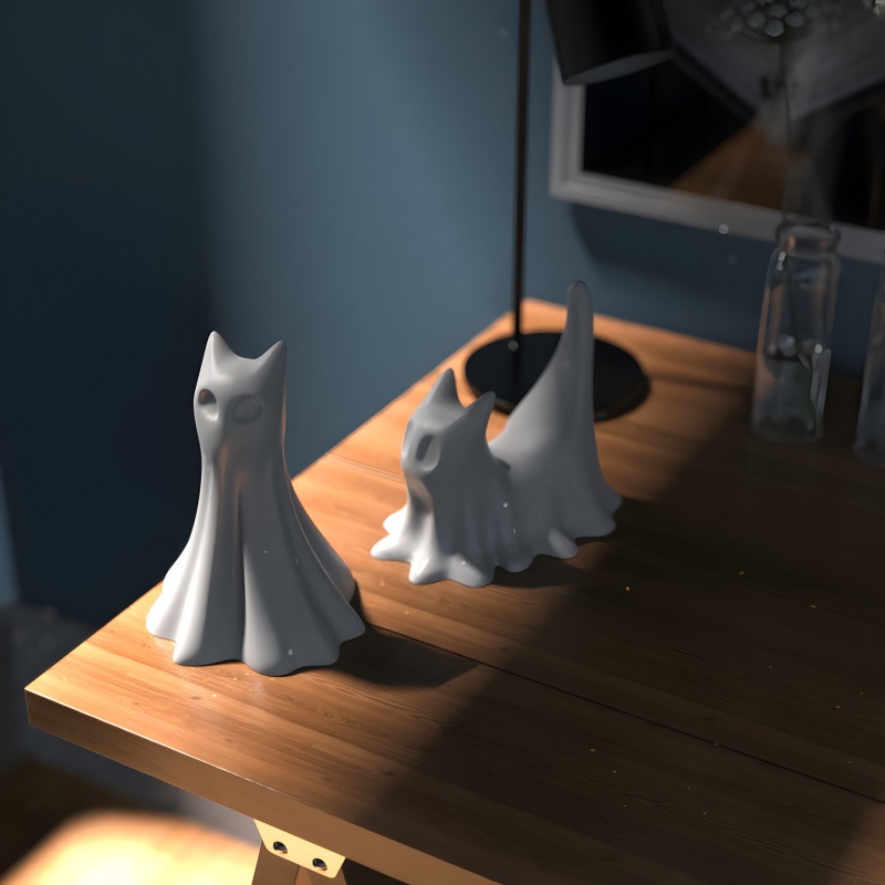 Ghost Cat Halloween Desktop Or - đánh giá và giá Candle Making Factory