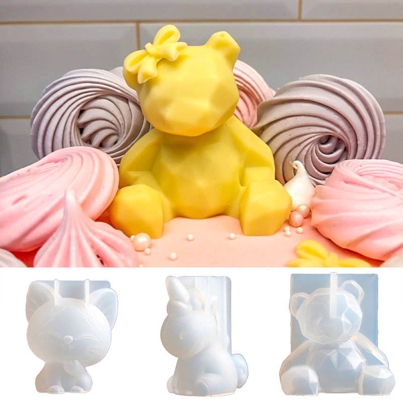 3D Stereo Gấu Khuôn Silicon Di - đánh giá và giá Candle Making Jelly